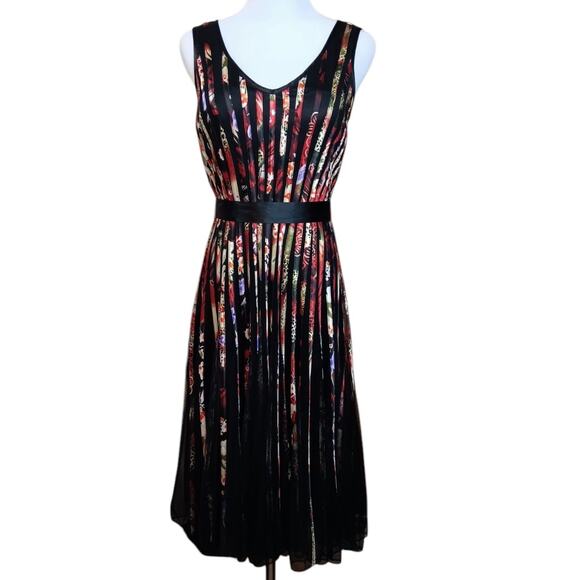 PAPILLON Midi Dress M (READ) Full Skirt Feminine Special Event Artsy Whimsigoth - Picture 12 of 15